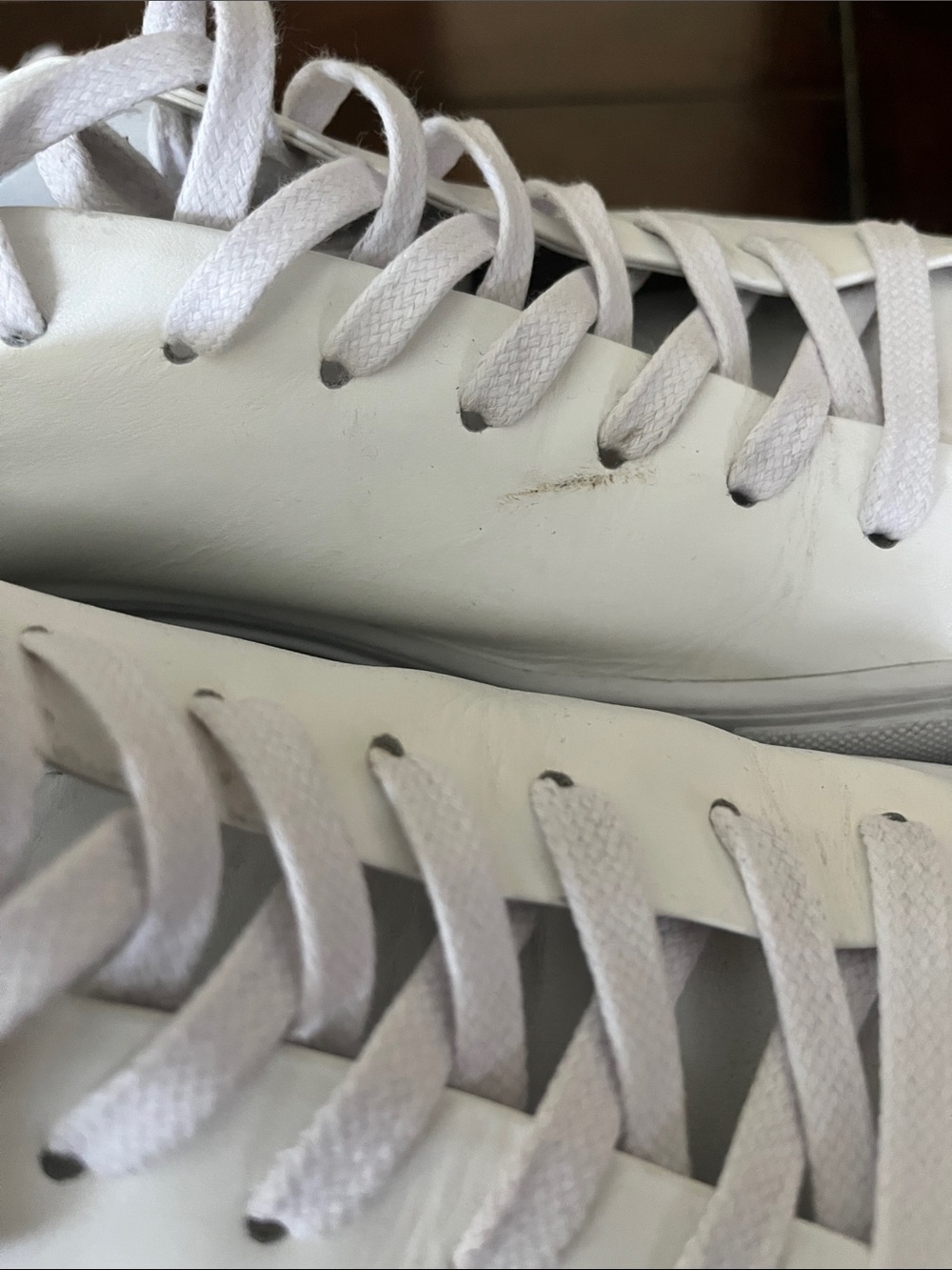Beckett Simonon White Leather Low-Top Sneakers with Tonal Laces - Picture 3 of 16